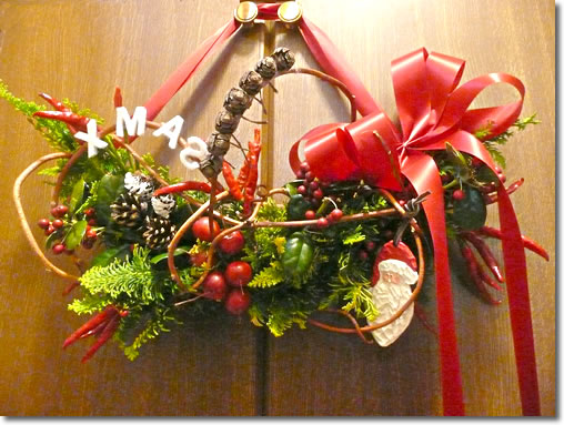 フラワーアレンジメント(2008年クリスマスリース)